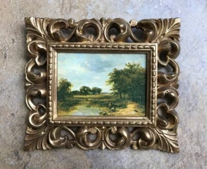 A Truart Product Vintage Framed Art 6.75" x 5.75” With English Landscapes - Picture 1 of 6