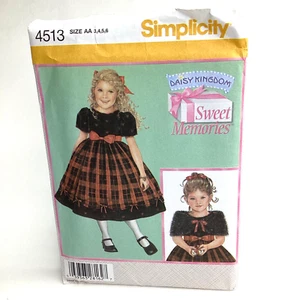 Simplicity Schnittmuster 4513 Child Daisy Kingdom Kleid Größe AA 3 4 5 6 UNGESCHNITTEN - Bild 1 von 4