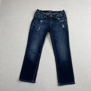 Jeans donna argento taglia 28/22,5 * Suki Capri punto spesso invecchiato lavaggio scuro - Foto 1 di 11
