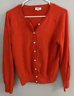 Lands End canvas cardigan sweater. Nice orange! Women's M great for spring!