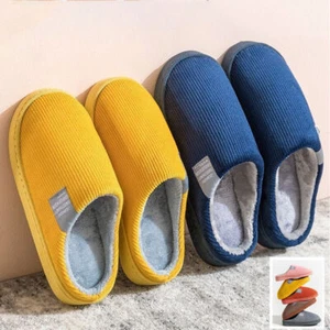 Velvet Ladies Memory Foam Slippers Women Washable Warm Fur Slip On Winter Shoes - Picture 1 of 20