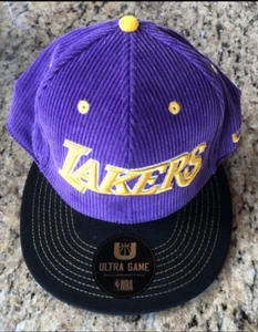 New Lakers Hat Ultra Game Los Angeles Lakers Purple Corduroy Cap Hat 90s - Picture 1 of 6