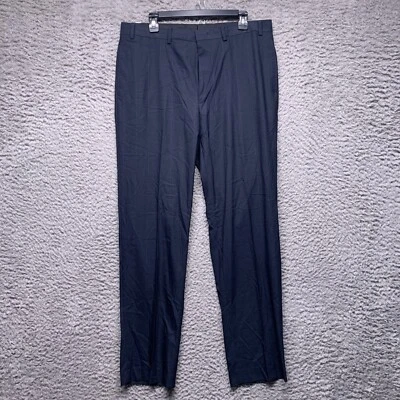 Pantalones de vestir Marc New York para hombre 35 33 azul marino a cuadros frente plano traje Foto 1 de 4
