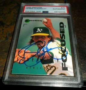 HOF Dennis Eckersley Oakland Signed Sharp Auto Fleer 1995 Emotion Card PSA/DNA - Picture 1 of 3