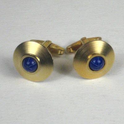 Gemelos redondos azules para hombre Foster tono dorado Foto 1 de 4