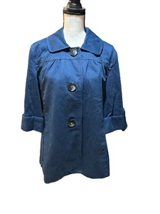 Tommy Hilfiger Blazer Jacket Navy Blue Women Sz XL Button Roll Tab Cuff Career - Picture 1 of 9