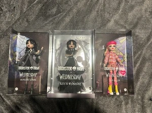 3 New MONSTER HIGH Doll WEDNESDAY ADDAMS Set ENID SINCLAIR Lot RAVE'N Raven - Picture 1 of 1