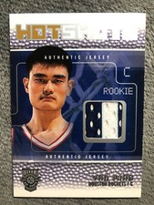 2002-03 Fleer Hot Shots YAO MING Rookie Authentic Jersey Card Houston Rockets