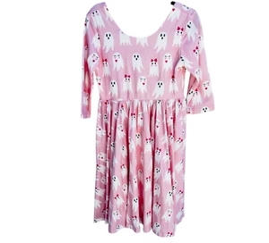 NWT! Ollie Jay Pink Girly Ghost Halloween Autumn Twirl Dress Size 10Y - Picture 1 of 4