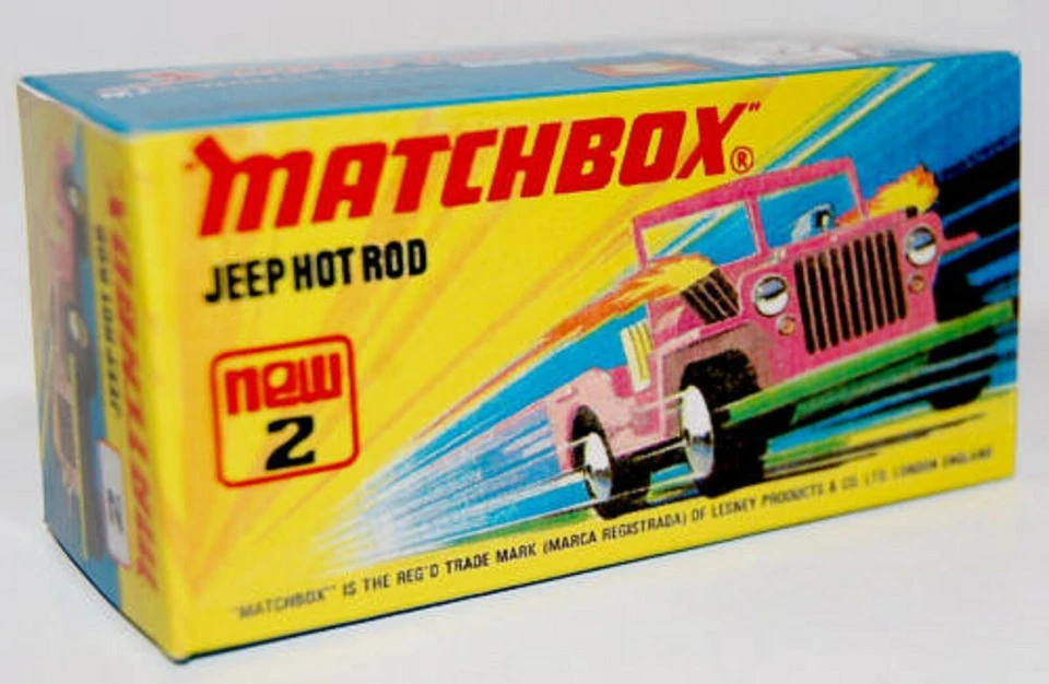 Caja vacía Matchbox Superfast Nº 2 Jeep Hot Rod estilo I Repro* Foto 1 de 1