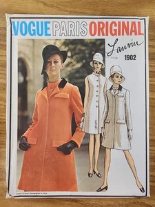 Abito e cappotto anni 60 VOGUE PARIS ORIGINALE LANVIN 1902 (NON TAGLIATO) FANTASIA taglia 14 - Foto 1 di 8