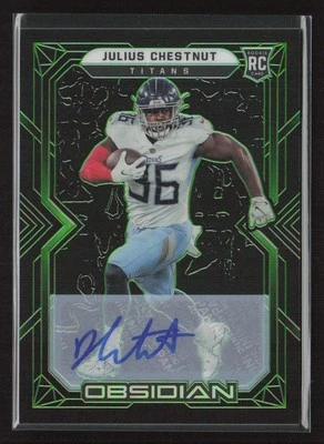 Julius Chestnut 2022 Panini Obsidian #200 Rookie Autos Electric Etch Green /50 - Image 1 of 2