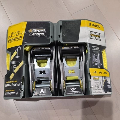 Correas de trinquete SmartStraps de 14 pies (2 unidades)-5,000 libras de resistencia a la rotura-1,667 libras seguras Foto 1 de 2