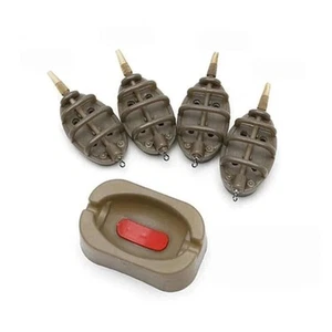 Inline Method Carps Fishing Feeder 4 Feeders Mould Set Carp Fishing Sinkers - Picture 1 of 9