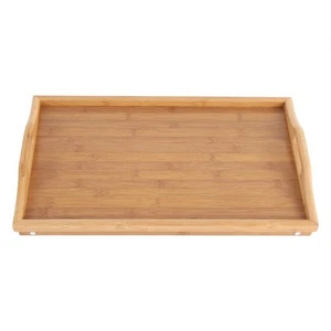 Portable Bamboo Wood Bed Tray Breakfast Laptop Desk Tea Food Serving Table - Picture 1 of 12