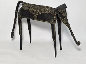 Figura elefante arte popular indio Dhokra Mumbai arte metalúrgico arte tribal de colección - Imagen 1 de 16