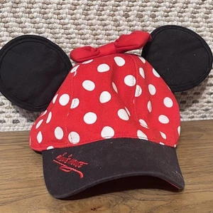 Disney Parks Minnie Mouse Rojo y Blanco Lunares Gorra Orejas y Lazo Juvenil - Imagen 1 de 5