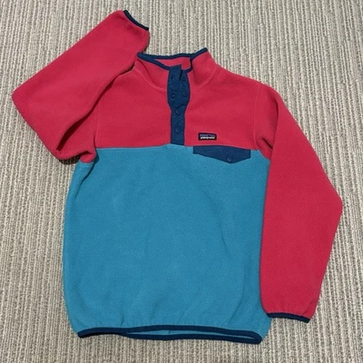 Pullover polar Patagonia Synchilla Snap-T - niños jóvenes L (12) - rosa/verde azulado Foto 1 de 4