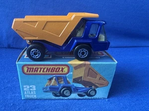 Matchbox Superfast No. 23 Atlas Truck Blue Cab Grey Interior Original Box - Picture 1 of 11