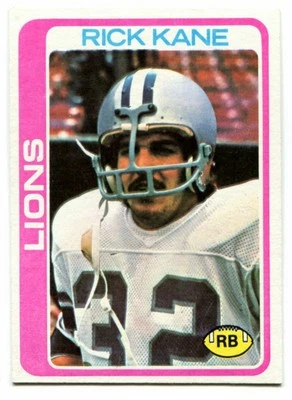 1978 Topps #126 Rick Kane ROOKIE Football Card - Detroit Lions - Image 1 of 2