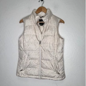 The North Face Womens Down Zipper Puffer Vest Jacket Size Small Cream - Picture 1 of 8