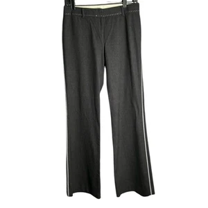 Elie Tahari Gray Mid Rise Wide Leg Dress Pants Striped Sides Size 6 - Picture 1 of 9