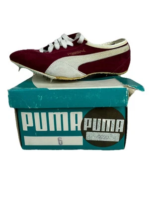 Vintage Puma Track Shoes Spikes Womens 6 NOS RED Suede Leather 70s 9220 W/Box - Image 1 of 4