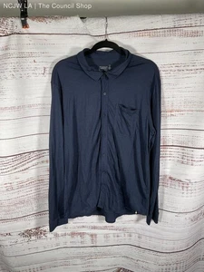 SmartWool Merino Sport 150 Long Sleeve Button Up Men's XL Wool Blend Navy Blue - Picture 1 of 8