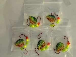 5 Spinner Walleye Crawler Harnesses Size 3 Colorado Blades 2 Hooks Firetiger - Picture 1 of 1