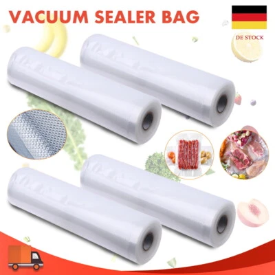 4er Vakuumbeutel Rollen Vakuumrollen für Vakuumierer Folienrollen 25 x 600 cm - Bild 1 von 4