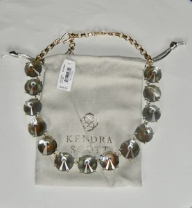 Kendra Scott Gold Jolie Statement Gray Illusion Iridescent Collar Necklace - Picture 1 of 5