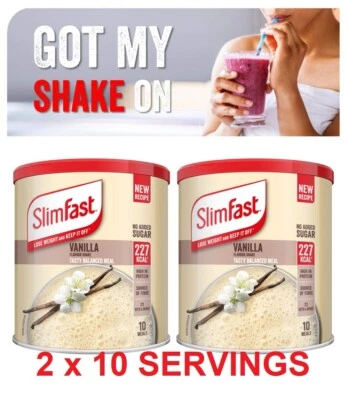 2 SlimFast Vanilla Meal Replacement Powder Shake Mix Weight Loss Diet Milkshake - Image 1 of 3