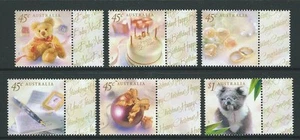 JUEGO DE 6 SELLOS DE FELICITACIÓN AUSTRALIANA 1999 CON PESTAÑAS SIN MONTAR COMO NUEVOS, MNH - Imagen 1 de 1