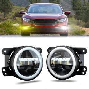 For 2016 2017 2018 2019 2020 2021 Honda Civic LED Fog Lights Lamps Pair - Picture 1 of 14