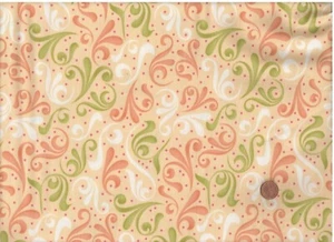 Moda Secret Garden Sunkissed Patchworkstoff Quilt vanillegelb mit orange, grünen - Bild 1 von 1