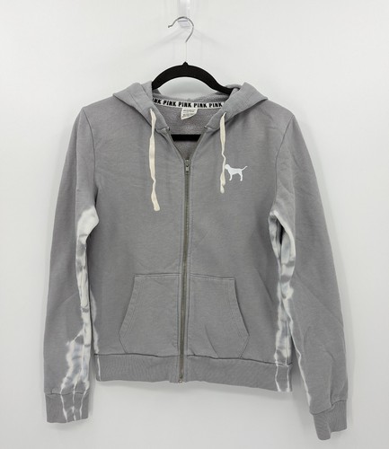 UNDERCOVER Victoria's Secret ROSA Felpa con Cappuccio Donna S Grigio Tie Dye Full Zip