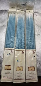 3 Sets Of Amscan Candles 12 Floral Celebration Candles 12-14” Blue NEW - Picture 1 of 2