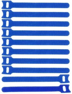 10 x Klett-Kabelbinder wiederverwendbar 150 x 22 mm blau Kabelklett Klettband - Picture 1 of 6