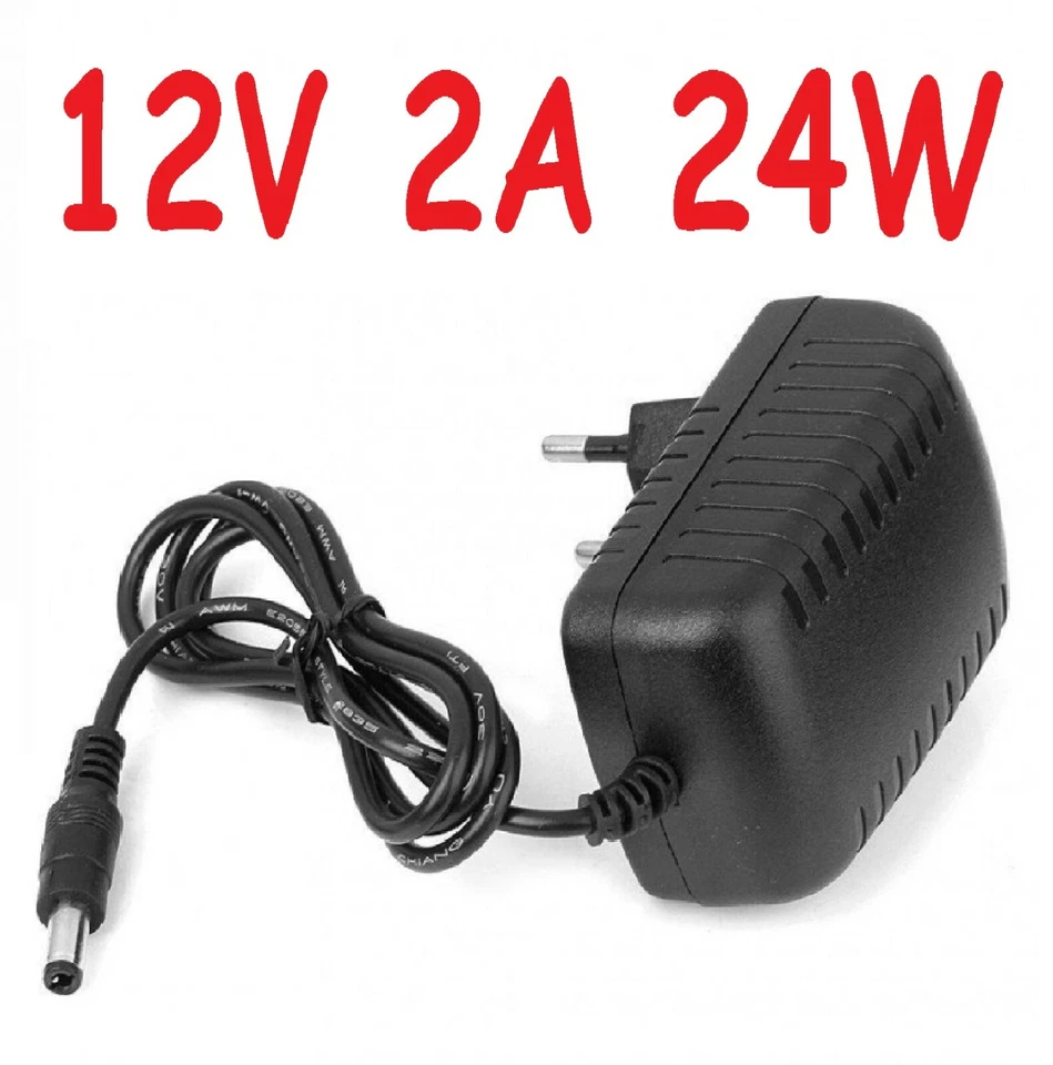 STG-TOP ALIMENTATORE SWITCHING 12V 2A 24W spinotto 5,5x2,1mm cavetto 1mt led telecamera
