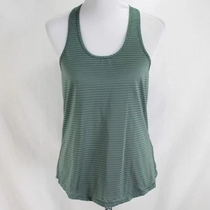 Camiseta sin mangas Zyia Active para mujer talla M verde a rayas transparentes espalda deportiva cuello redondo entrenamiento - Imagen 1 de 7