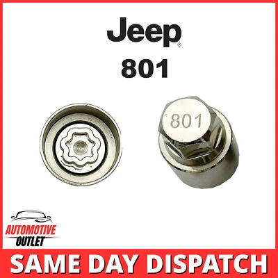 MASTER LOCKING WHEEL SECURITY NUT KEY BOLT SOCKET REMOVER NUMBER 801 FOR JEEP - Image 1 of 4