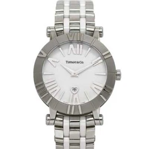 Tiffany Watch Atlas Watch f-21081 White Silver Atlas T10019477 Good Condition - Picture 1 of 10