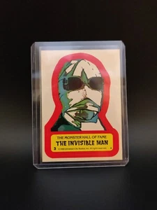 1980 Universal Studios - Monster Hall of Fame Sticker Card #3 The Invisible Man - Picture 1 of 4