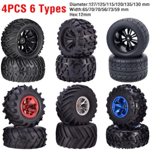 4stk 12mm Nabe Räder Reifen Set 1:10 Offroad RC Auto Truck Reifen Schaumeinsätze - Picture 1 of 29