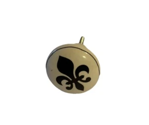 Drawer Pull Black Fleur De Lis Cabinet Knob Ceramic 1.5” Set Of 2 Black & White - Picture 1 of 11
