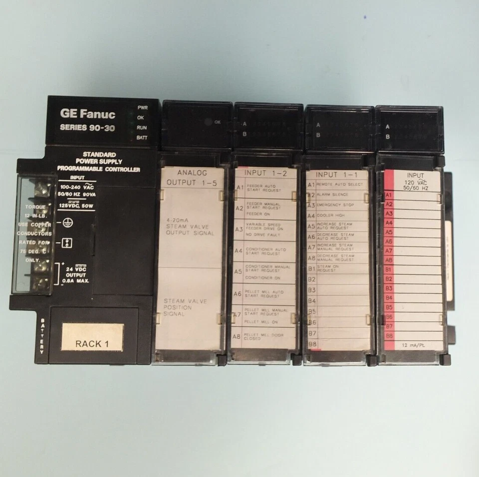 GE FANUC 系列 90-30 5 插槽单元 IC693PWR321S 电源带 4 个模块 — 第 1/4 张图片