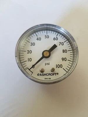 NEW DIXON/ASHCROFT GC225 PRESSURE GAUGE 0-100 PSI WITH BOX 1/4" MALE PIPE THREAD - Image 1 of 4