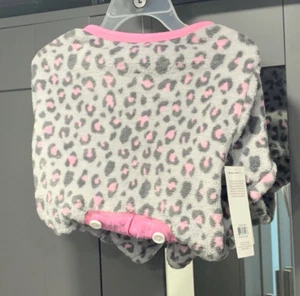 Wag-A-Tude Pink Fleece Animal Print Dog Pajamas Pet Apparel - L - Picture 1 of 2