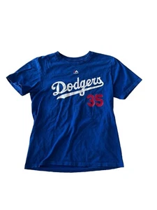 Majestic LA Dodgers Bellinger #35 Blue T Shirt Boys 14-16 Good Condition - Picture 1 of 9