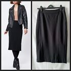 M&Co Black Midi Formal Skirt UK 8 Stretch Fully Lined Elegant Work Knee-Length